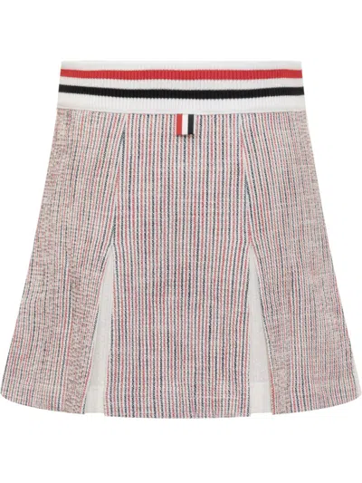 Thom Browne Mini Box Pleated Skirt In White