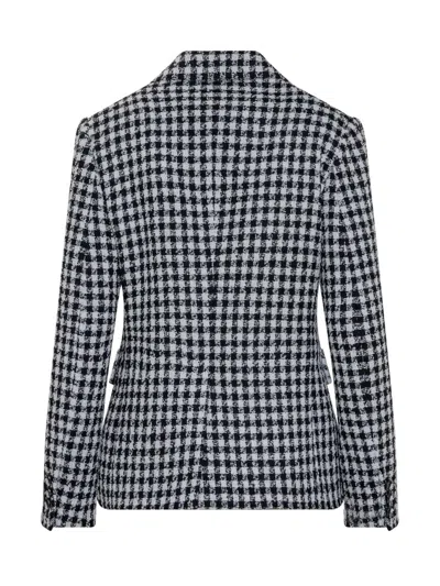 Versace Houndstooth-pattern Single-breasted Blazer In White