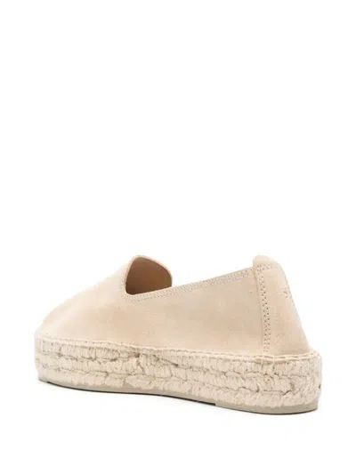 Manebi Suede Espadrilles With Braided Raffia Sole In Beige