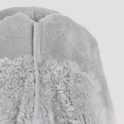 Rick Owens Short Masto Shearling Cape Women In Blue