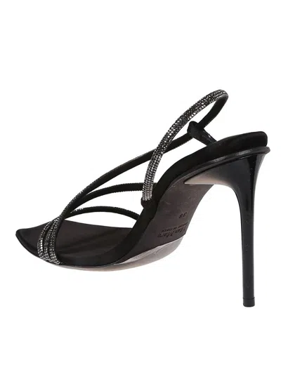 Max Mara Sandals With Micro Crystals In Black