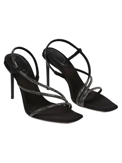 Max Mara Sandals With Micro Crystals In Black