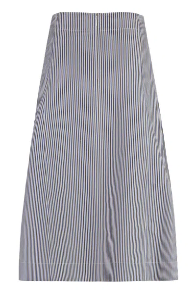 Bottega Veneta Women's Cotton And Linen Skirt | Size 40 | 786369v3zc0 Color 4012 In Multicolor