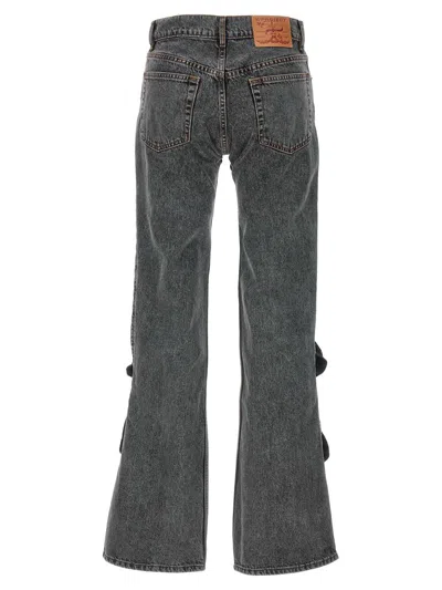 Y/project Black Hook And Eye Jeans In Black