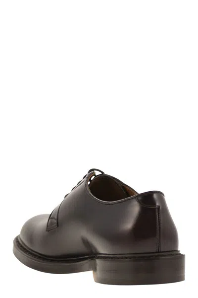 Doucal's Black Classic Oxford Shoes In Calf Leather Man In Red