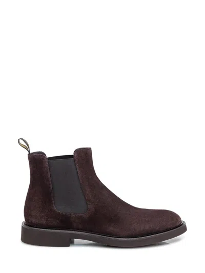 Doucal's Man Ankle Boots Dark Brown Size 8.5 Leather In Brown