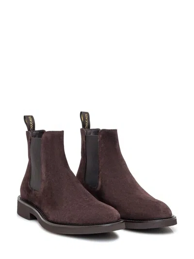 Doucal's Man Ankle Boots Dark Brown Size 8.5 Leather In Brown
