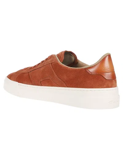 Santoni Dbs Sf6 Double Buckle Sneakers In Brown