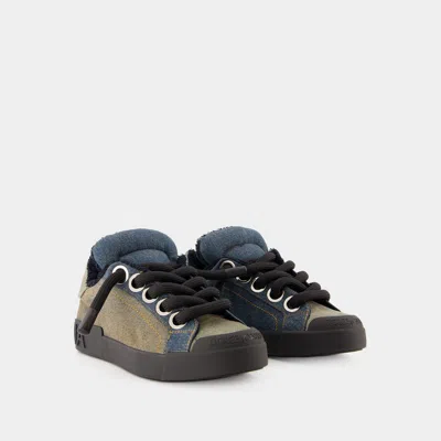 Dolce & Gabbana Portofino Custom Patch Sneakers -  - Blue - Denim In Blue