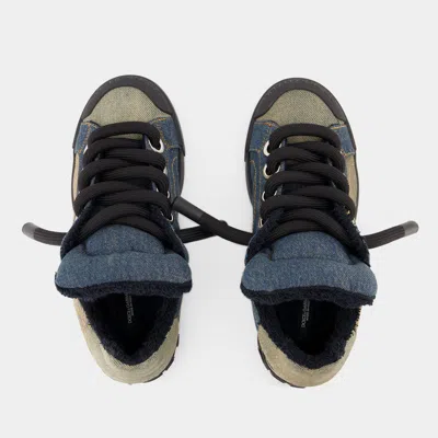 Dolce & Gabbana Portofino Custom Patch Sneakers -  - Blue - Denim In Blue