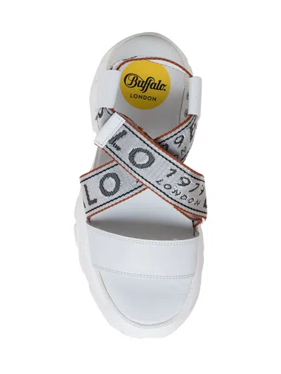 Buffalo Logo Sandals In White