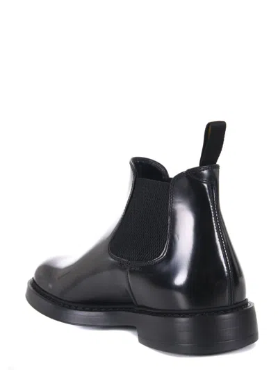 Doucal's Black Leather Ankle Boot In Black