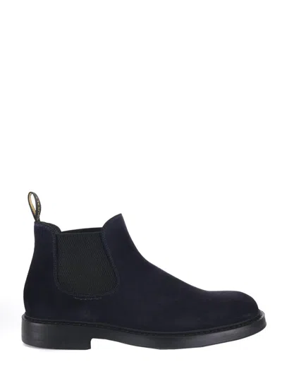 Doucal's Man Ankle Boots Navy Size 9 Leather In Blue