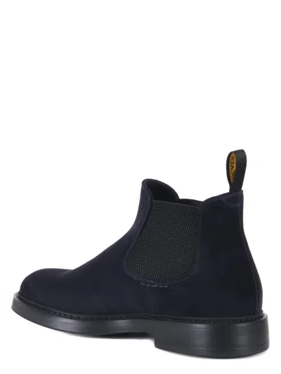Doucal's Man Ankle Boots Navy Size 9 Leather In Blue