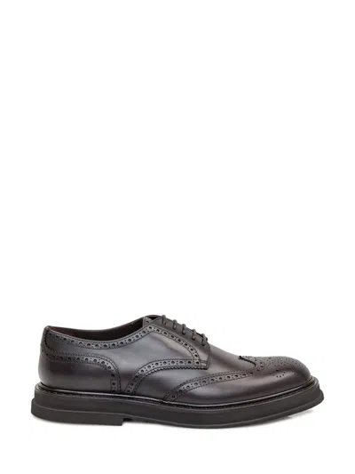 Doucal's Leather Oxford Shoes In Brown