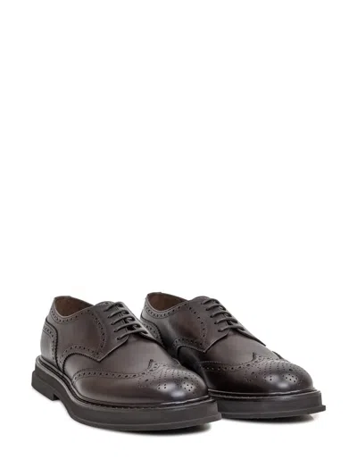 Doucal's Leather Oxford Shoes In Brown