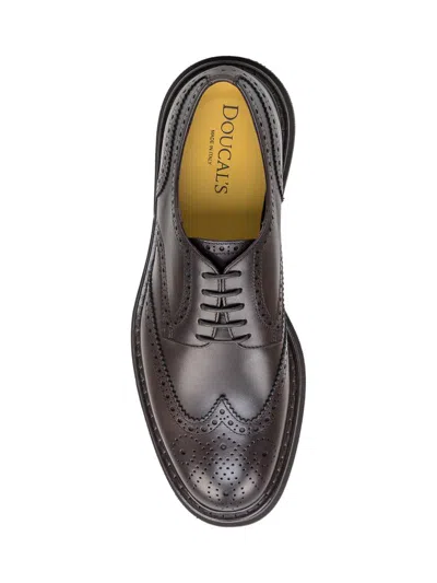 Doucal's Leather Oxford Shoes In Brown