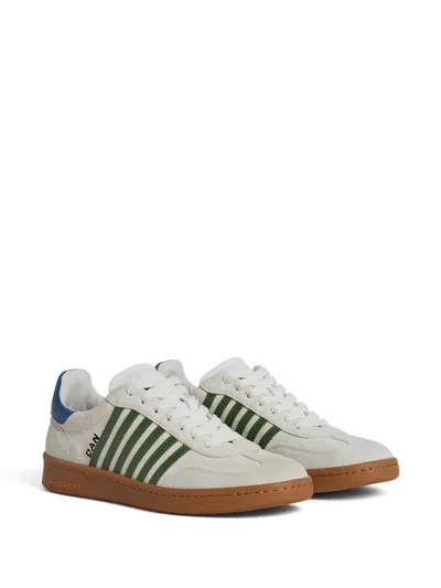 Dsquared2 Multicolor Canvas Boxer Sneakers In White