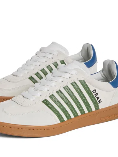 Dsquared2 Multicolor Canvas Boxer Sneakers In White