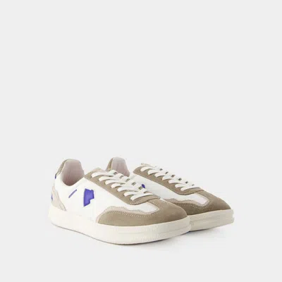 Ader Error Raff Logo-embroidered Leather Sneakers In White