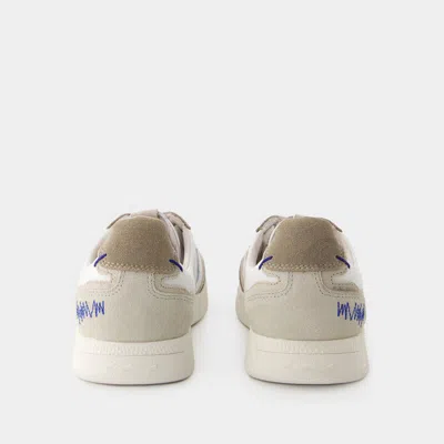 Ader Error Raff Logo-embroidered Leather Sneakers In White