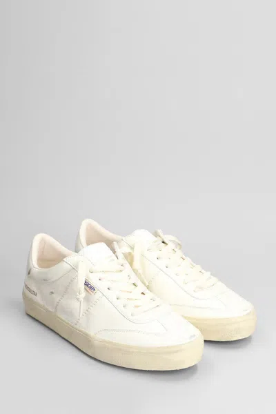 Golden Goose Soul Star Leather Low-top Sneakers With Used Effect In White