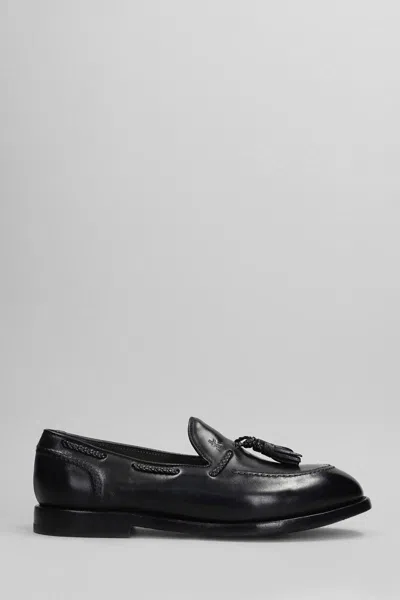 Premiata Loafers In Black Leather In Black
