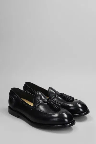Premiata Loafers In Black Leather In Black
