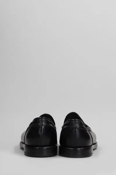 Premiata Loafers In Black Leather In Black