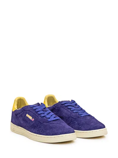 Autry Medalist Flat Sneakers In Lanzuli And Dandelion Suede In Blue
