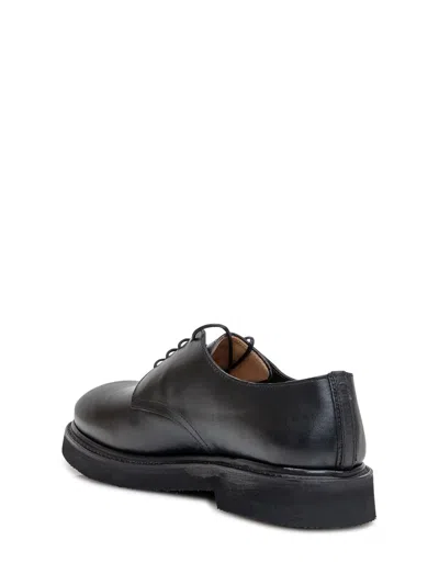 Premiata Round Toe Leather Callo Derby Shoes In Black