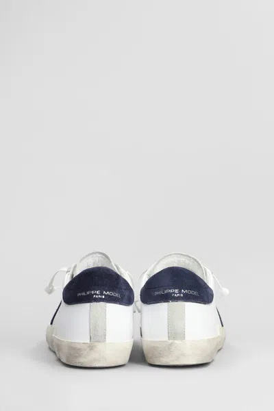 Philippe Model Parisx Sneakers In Leather With Contrasting Heel Tab In White