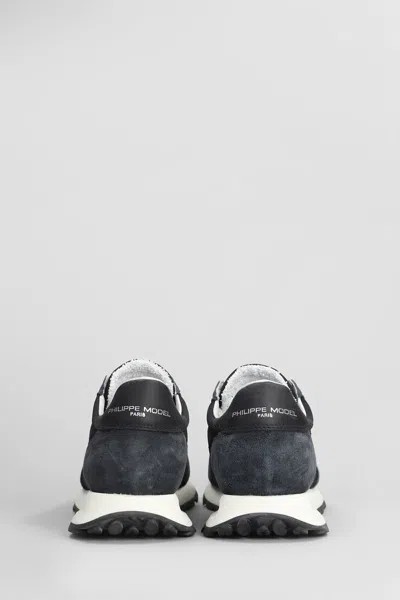 Philippe Model Tour Low Sneakers In Black Suede And Fabric In Black