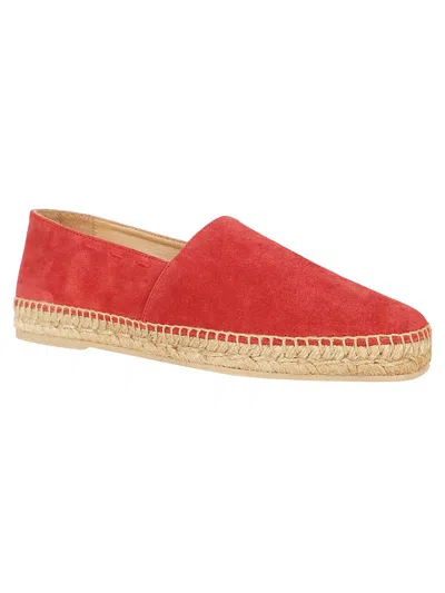 Kiton Leather Espadrilles In Red