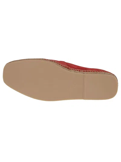 Kiton Leather Espadrilles In Red
