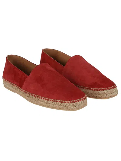 Kiton Leather Espadrilles In Red