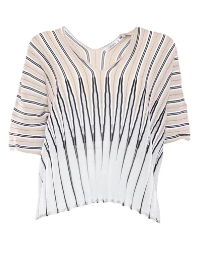 Kangra Cashmere Blouse With Lurex In Beige