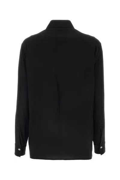 Versace Black Crepe Shirt In Black