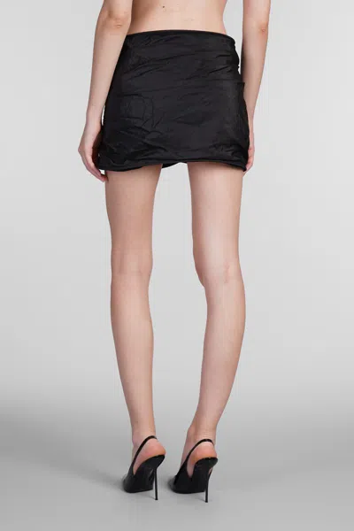 Magda Butrym Silk Mini Skirt With 3d In Black