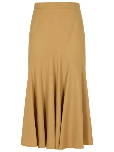 Patou Beige Wool Blend Skirt In Beige