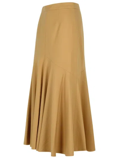 Patou Beige Wool Blend Skirt In Beige