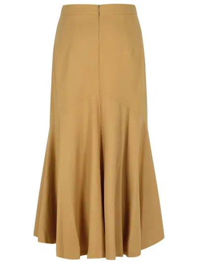 Patou Beige Wool Blend Skirt In Beige