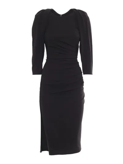 Elisabetta Franchi Side-zip Jersey Midi Dress In Black