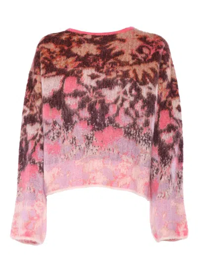 Forte Forte Bloom Mist Alpaca And Mohair Jacquard Sweater In Pink