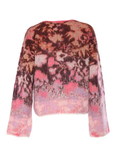 Forte Forte Bloom Mist Alpaca And Mohair Jacquard Sweater In Pink
