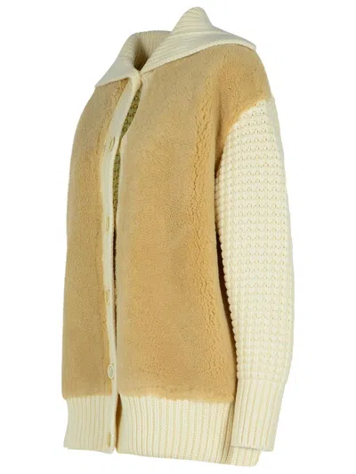 Fabiana Filippi Cream Shearling Jacket In Beige