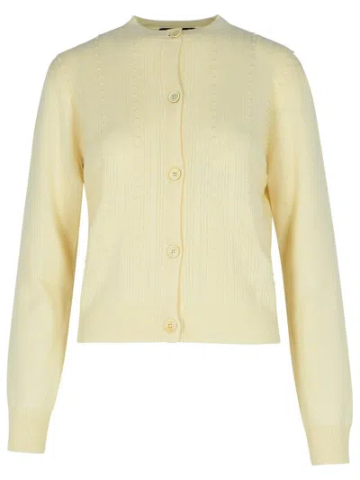 Fabiana Filippi Platinum Buttoned Knitted Cardigan In Beige
