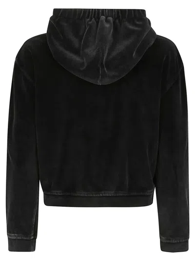 Alexander Wang T T By Alexander Wang Velour Sweatshirt In Black