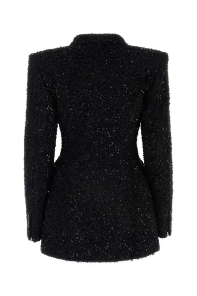 Balenciaga Women's Tweed Button Up Jacket In Black