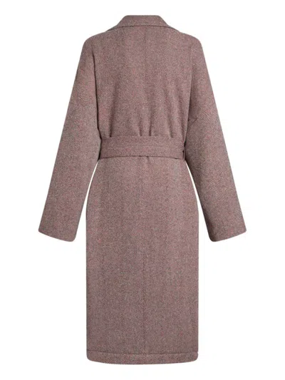 Etro Chevron Wool Coat Coats Bordeaux